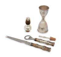 A Group of Four Tiffany & Co. Silver Bamboo Pattern Bar Articles