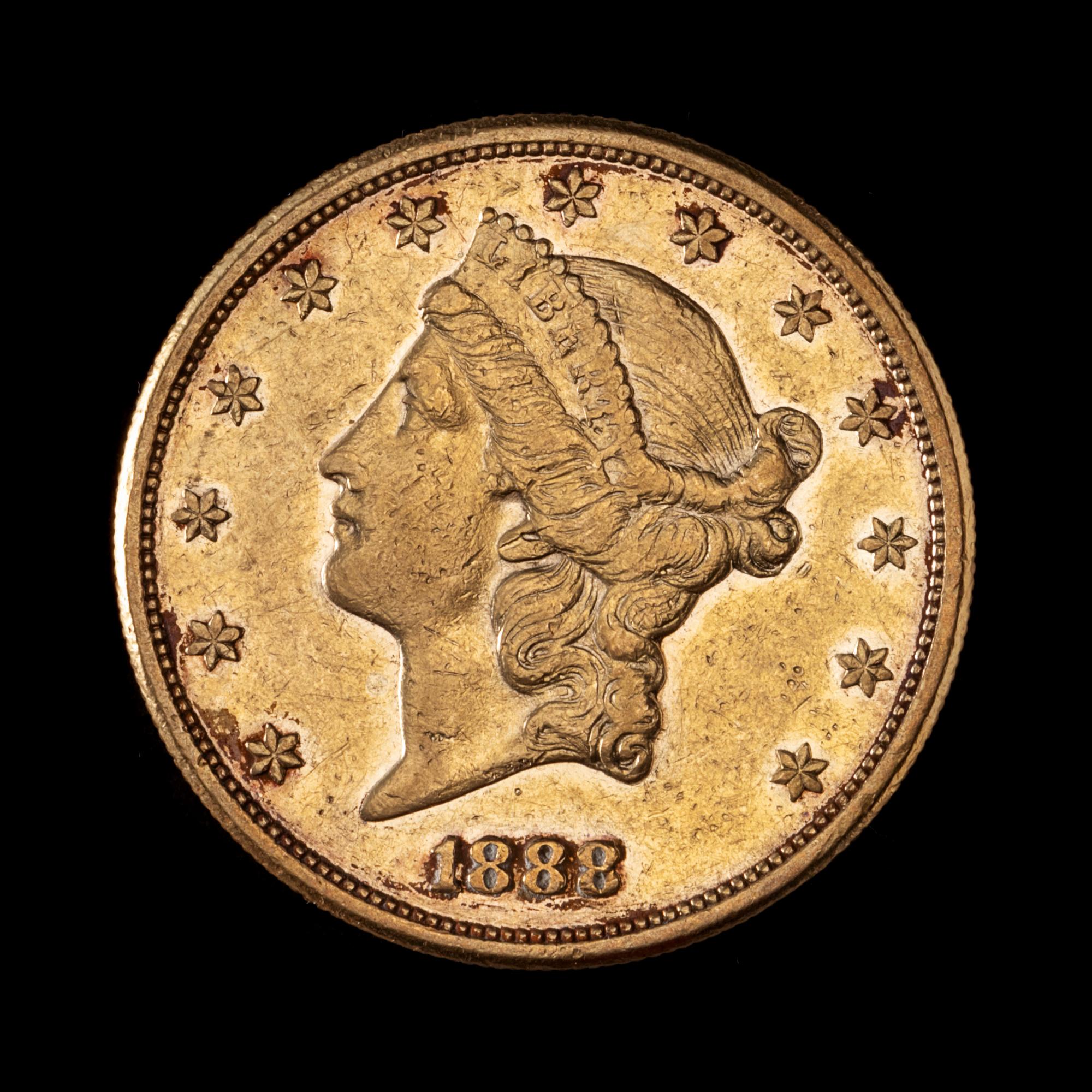 A United States 1888-S Liberty Head $20 Gold Coin