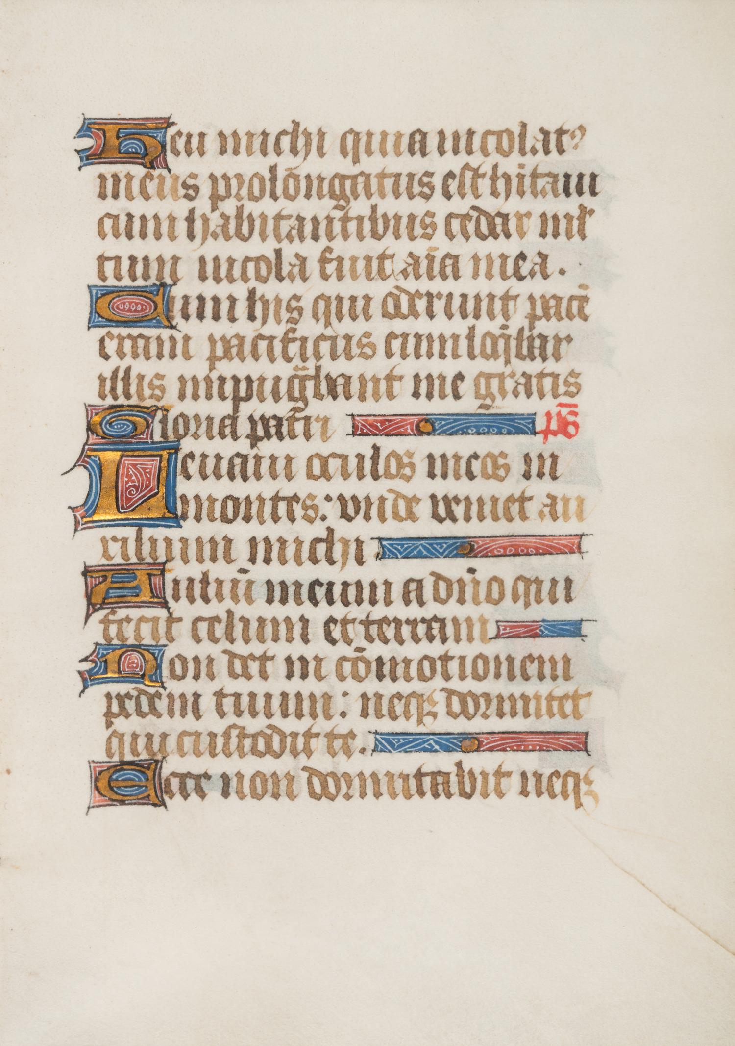 NORTH FRENCH ILLUMINATOR A leaf from a Book of Hours, in Latin, illuminated manuscript on parchment [France, Northern France (?), c. 1460-1480].