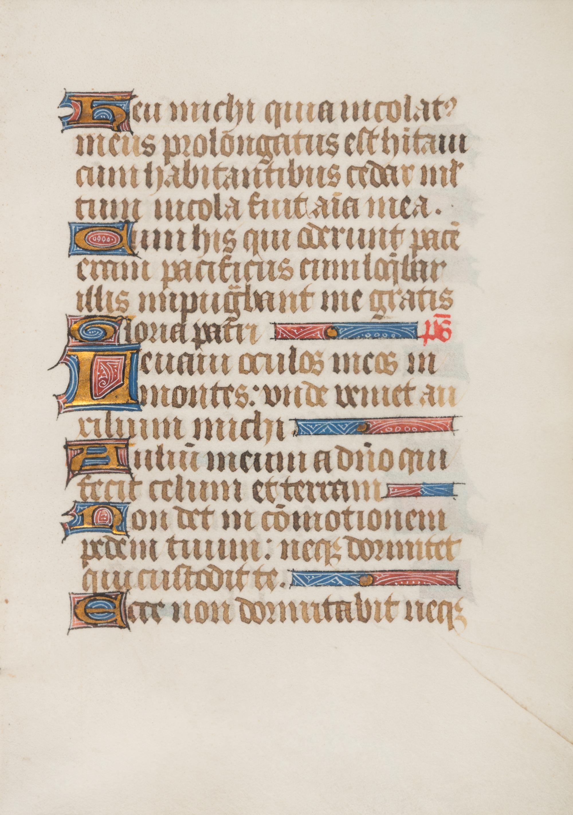 NORTH FRENCH ILLUMINATOR A leaf from a Book of Hours, in Latin, illuminated manuscript on parchment [France, Northern France (?), c. 1460-1480].
