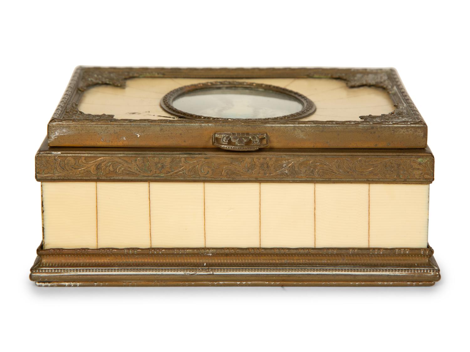 Three Continental Table Boxes Decorated with Painted Portraits