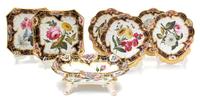Seven Pieces of English Coalport Porcelain Length of rectangular bowl 10 1/4 inches. — 18TH CENTURY