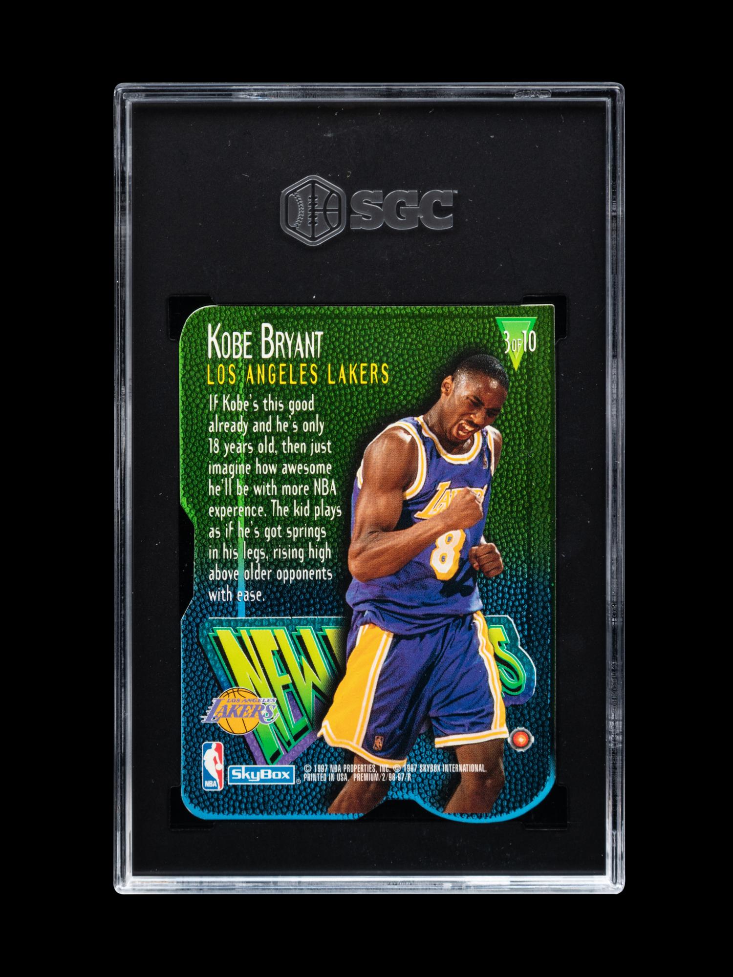 A 1996-97 Skybox Premium New Editions Kobe Bryant Rookie Basketball Card No. 3 (SGC Authentic)