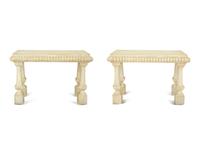 A Pair of Gustavian Style White-Painted Console Tables