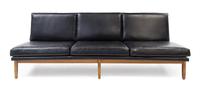 Florence Knoll (American, b.1917), KNOLL, c.1955, a leather upholstered sofa
