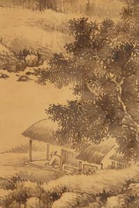 A Japanese Ink Painting on Silk