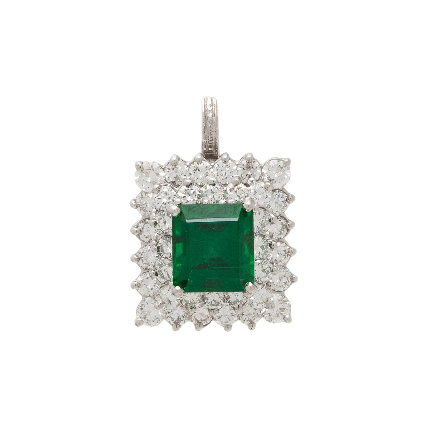 TSAVORITE GARNET AND DIAMOND CONVERTIBLE PENDANT RING