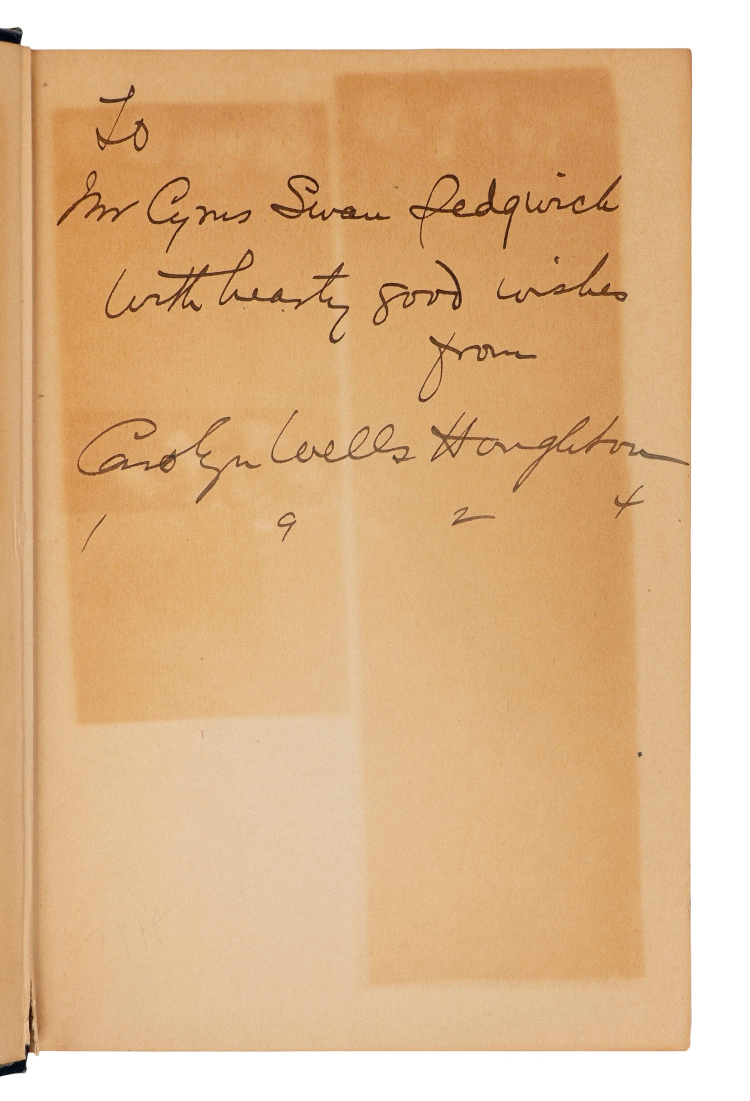 WELLS, Carolyn (1862-1942). A group of 15 FIRST EDITIONS, comprising: