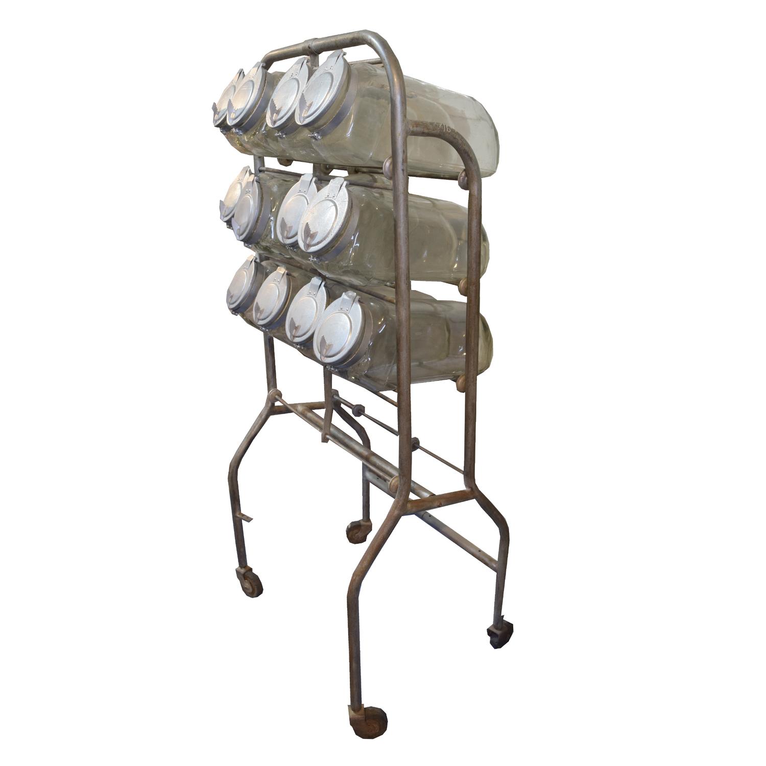 A Glass, Steel and Wood Caramelera 22.5" W x 17" D x 57" H — Argentina, 20th Century