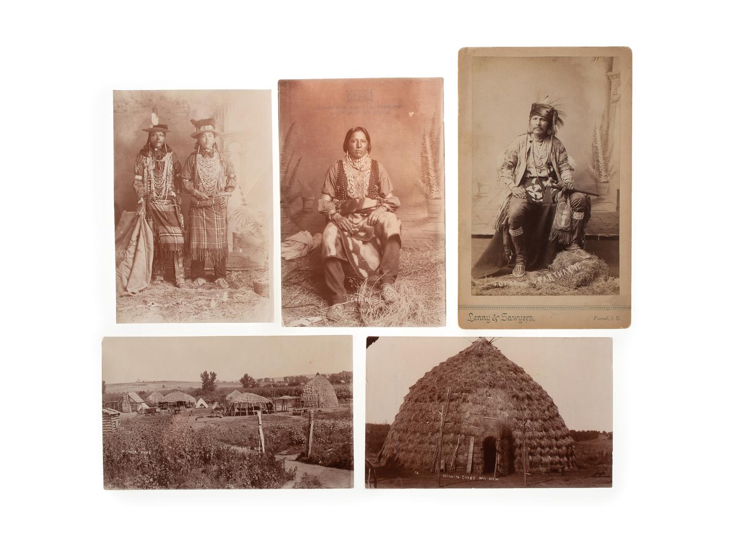 [NATIVE AMERICANS] -- [LENNY & SAWYERS, photographers]. A group of 12 photographs of Prairie Indians from Indian Territory. Ca late 1880s-1890s.