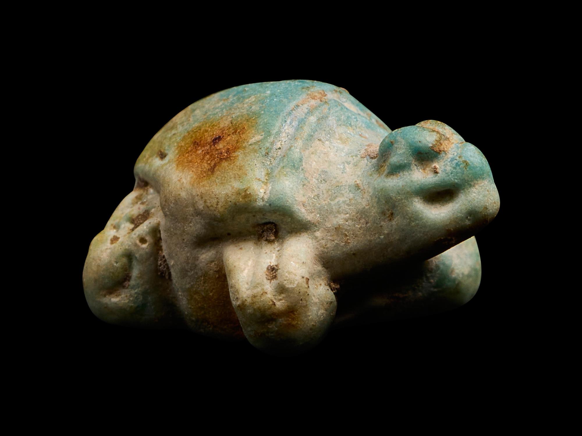 An Egyptian Faience Turtle Bead