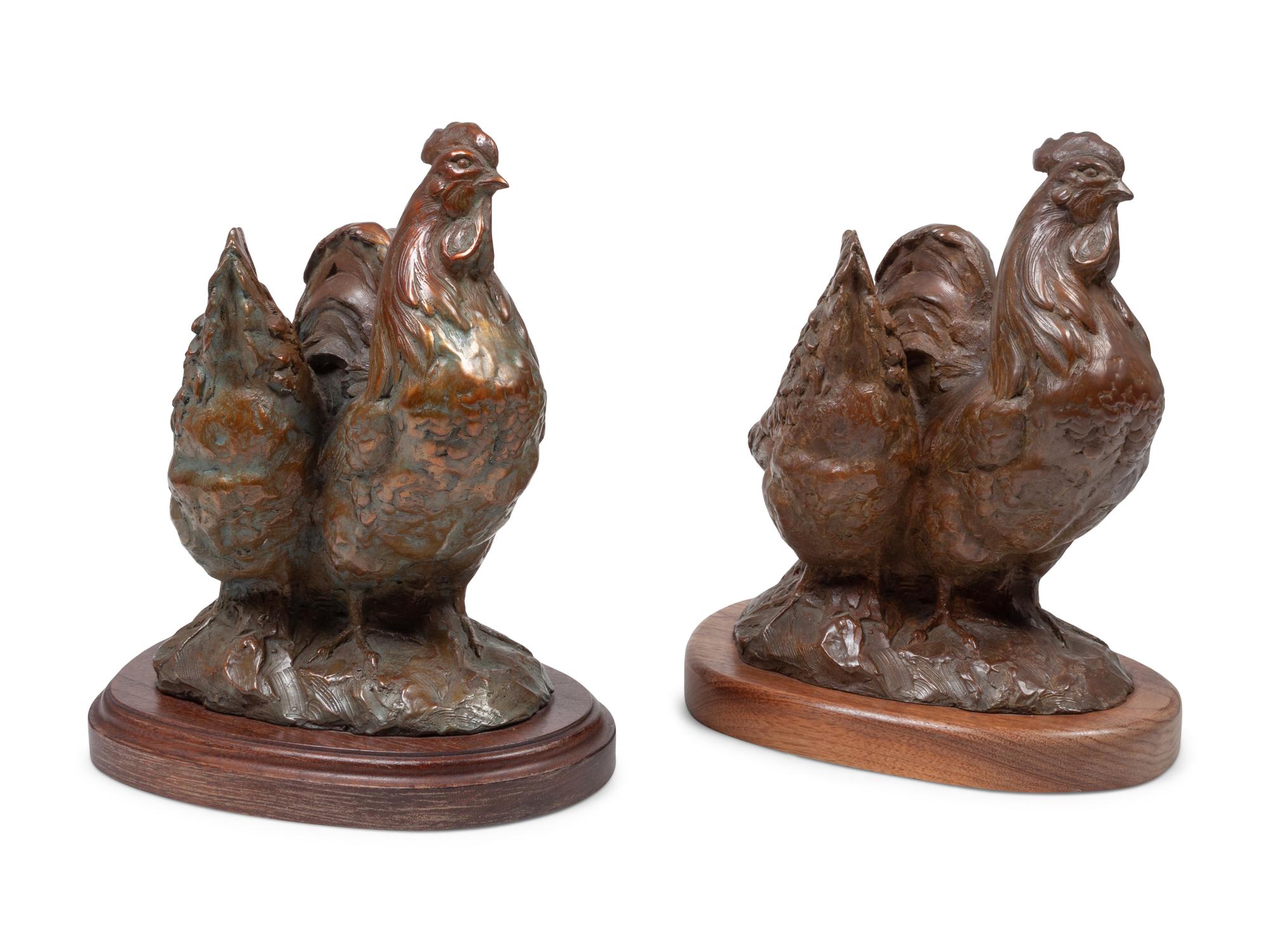 Pair of Chicken Sculptures , editions 8/15 and 15/50