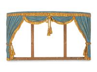 A Blue Painted and Parcel Gilt Tromp L'Oeil Baldachin