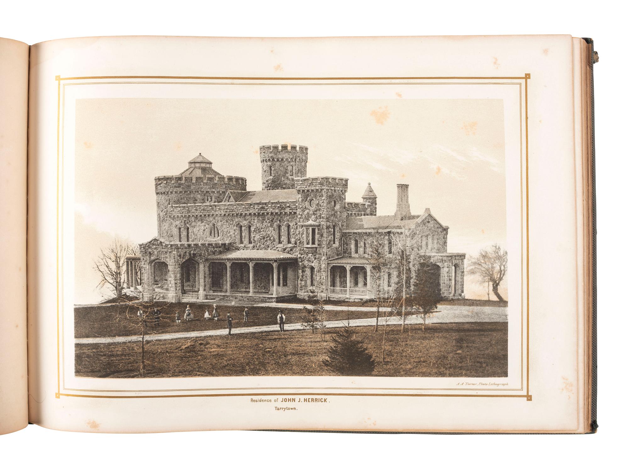 [PHOTOLITHOGRAPHY] -- [NEW YORK]. TURNER, A.A. (ca 1831-1866), photographer. Villas on the Hudson. A Collection of Photo-Lithographs of Thirty-One Country Residences . New York: D. Appleton & Co., 1860.