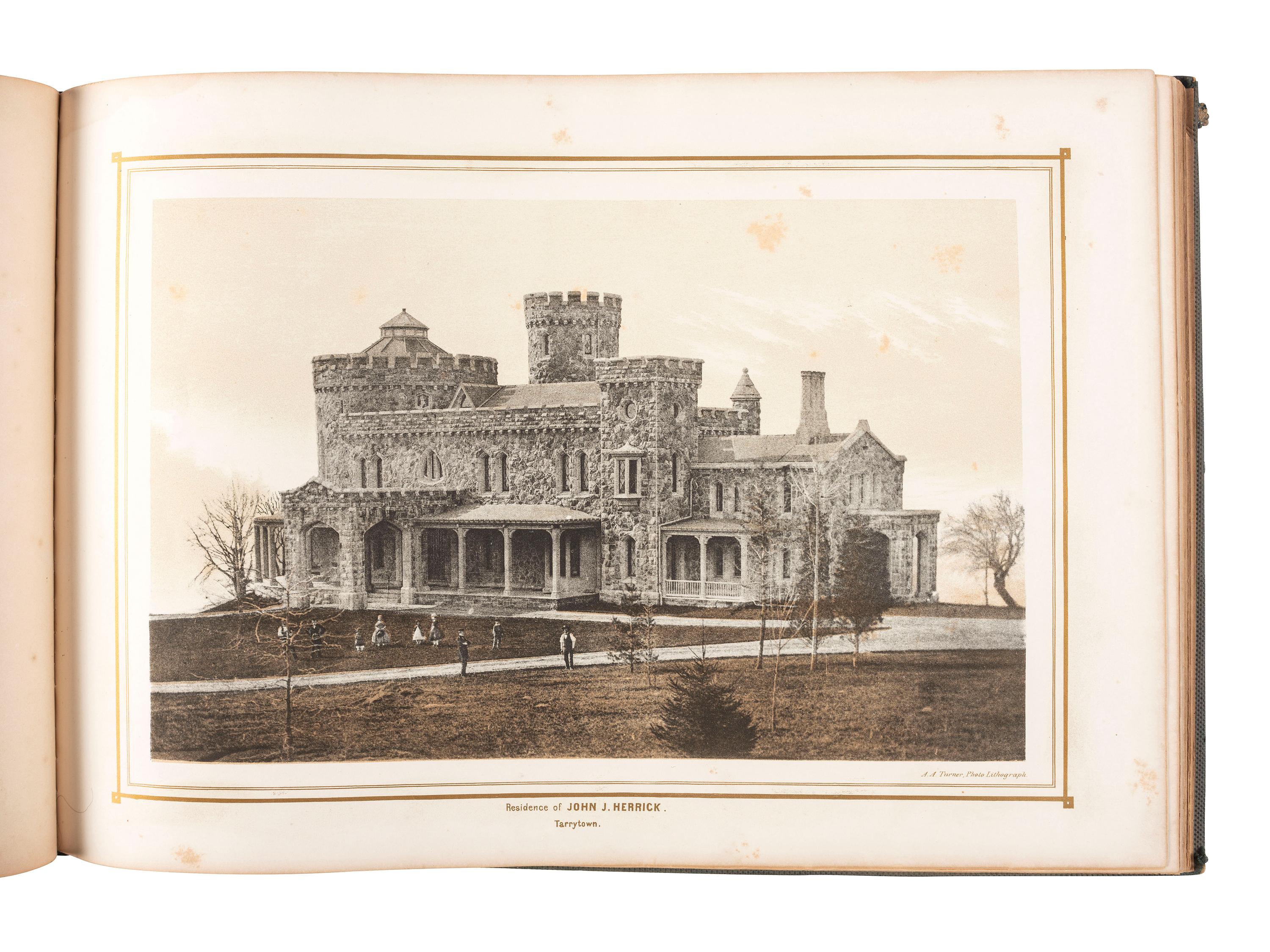 [PHOTOLITHOGRAPHY] -- [NEW YORK]. TURNER, A.A. (ca 1831-1866), photographer. Villas on the Hudson. A Collection of Photo-Lithographs of Thirty-One Country Residences . New York: D. Appleton & Co., 1860.