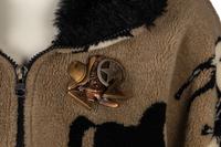 Two Equestrian Motif Fleece Knits and Two Brooches