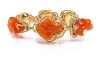 An 18 Karat Yellow Gold, Fire Opal, Colored Diamond, Diamond and Sapphire Bracelet, 52.20 dwts.