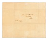 LINCOLN, Abraham (1809-1865). Autograph letter signed ("A. Lincoln") to John Bennett. Springfield, Illinois, 5 August 1837.
