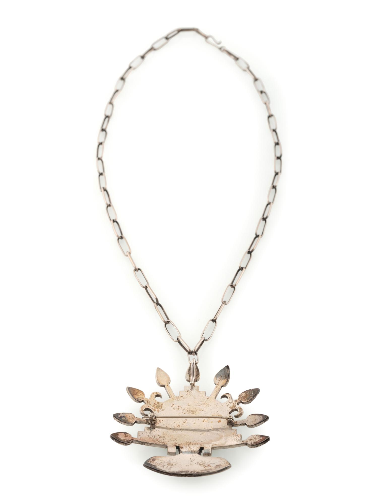 Sterling Silver Overlay Shalako Katsina Pendant
