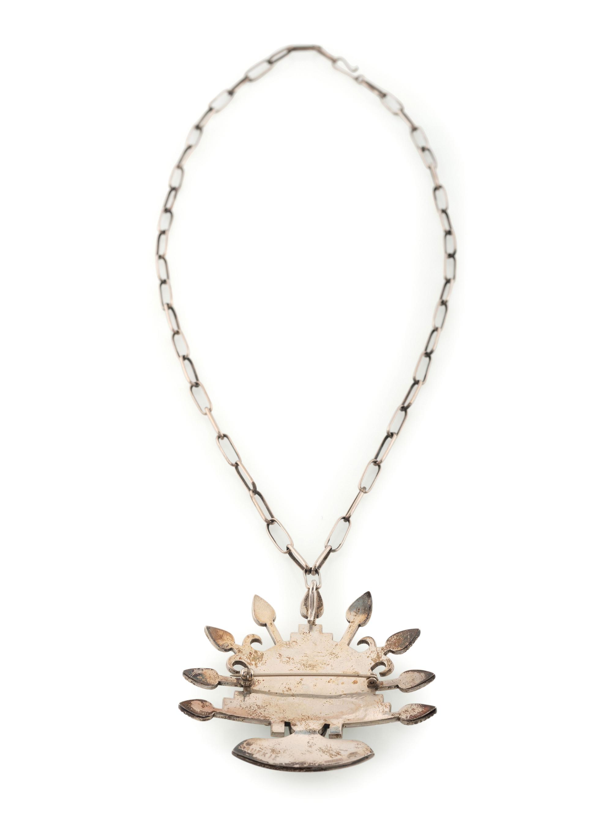 Sterling Silver Overlay Shalako Katsina Pendant