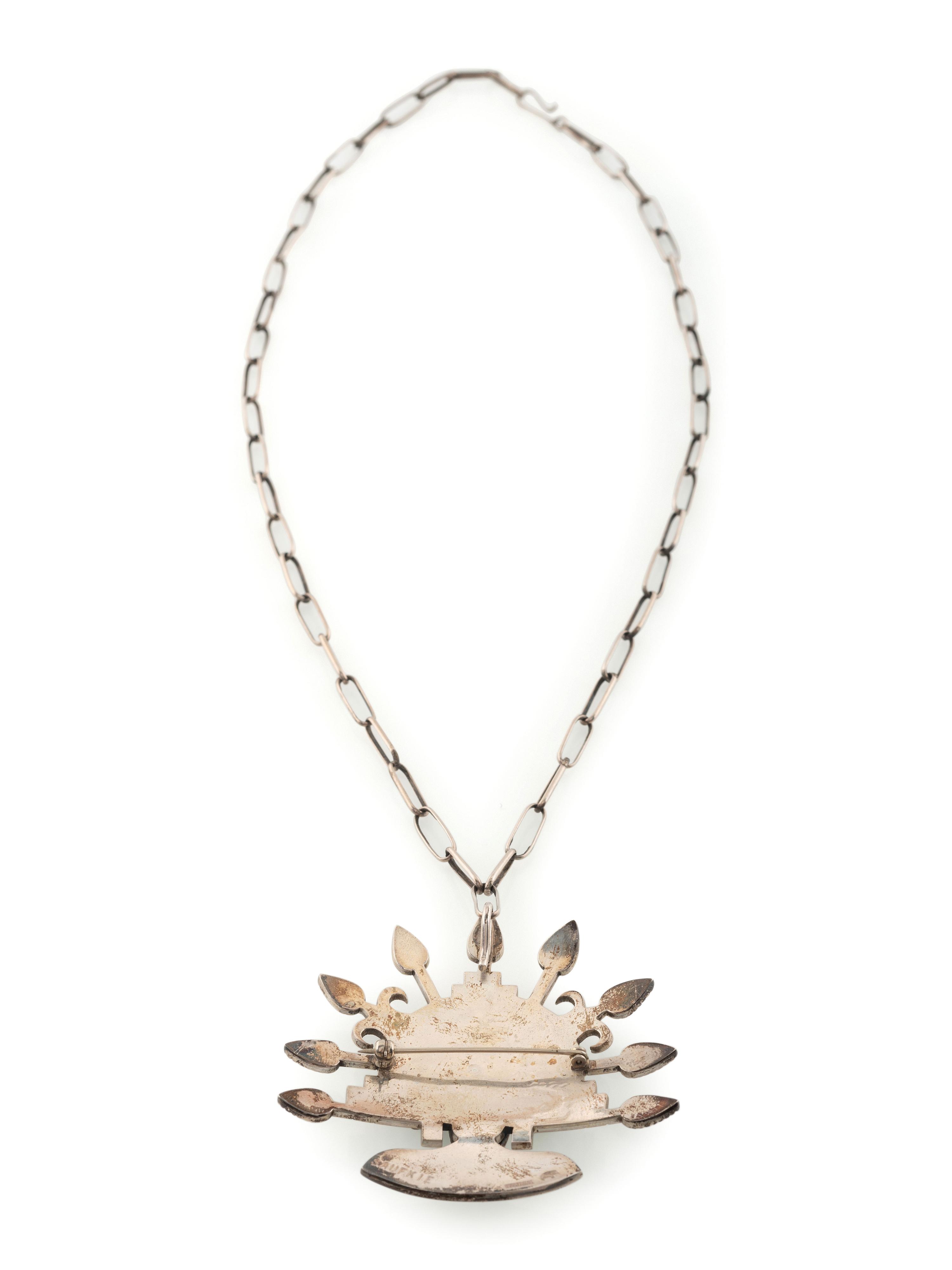 Sterling Silver Overlay Shalako Katsina Pendant