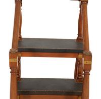 A Set of Victorian Brass Mounted Mahogany Library Steps