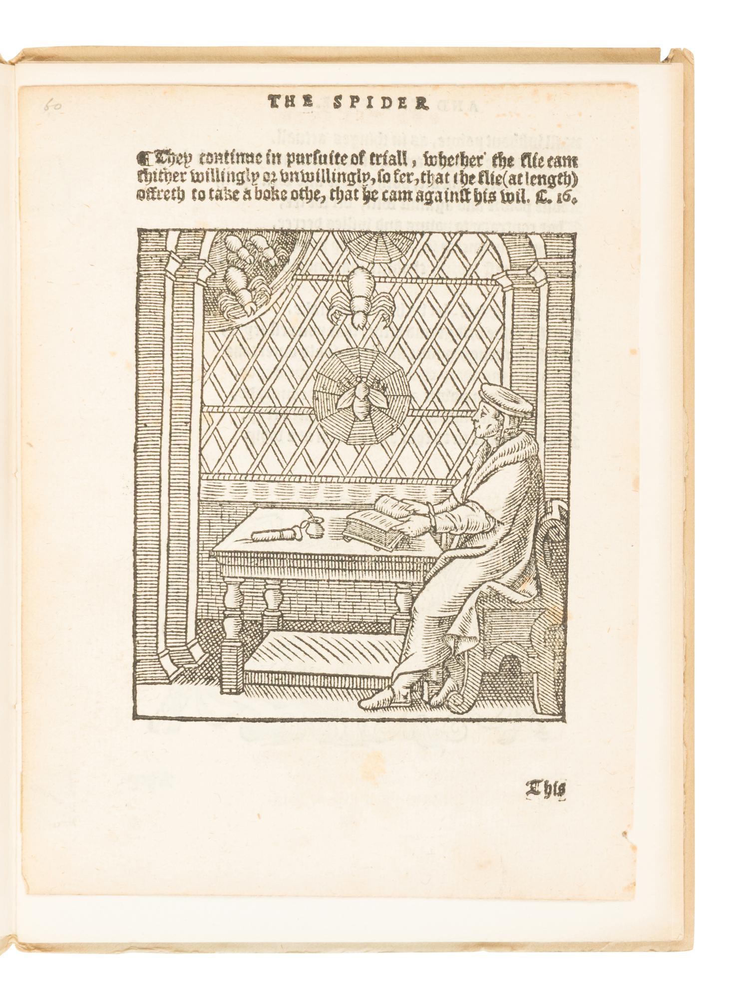 [LEAF BOOK - GRABHORN PRESS]. [HEYWOOD, John (ca 1497-1580)]. The Spider and the Flie with an original leaf from the edition of 1556. San Francisco: John Magee at the Grabhorn Press, 1939.