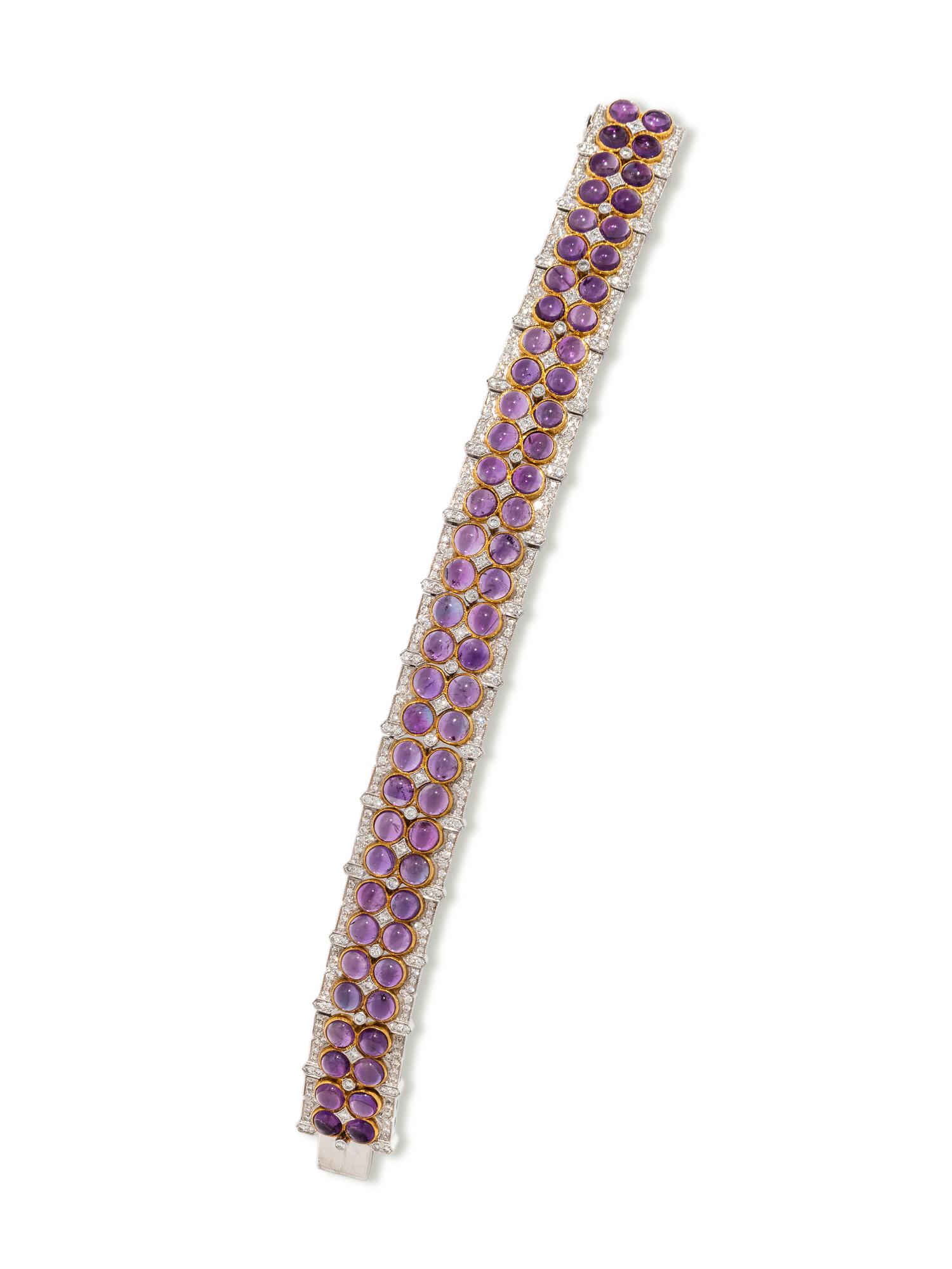 AMETHYST AND DIAMOND BRACELET