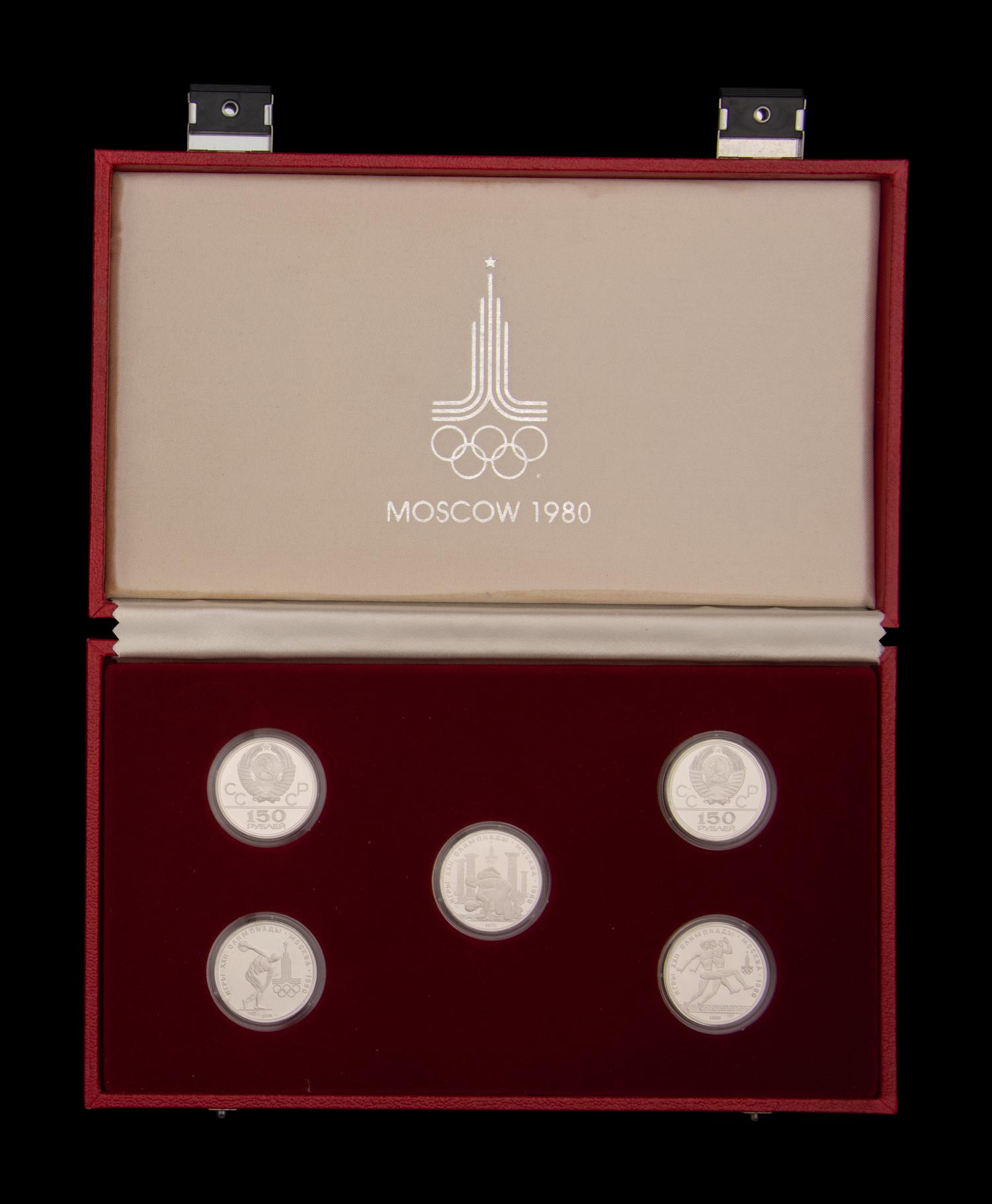 [SOVIET UNION] A 5-Coin 1980 Summer Olympic Games Commemorative 150 Ruble Platinum Proof Set