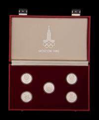[SOVIET UNION] A 5-Coin 1980 Summer Olympic Games Commemorative 150 Ruble Platinum Proof Set