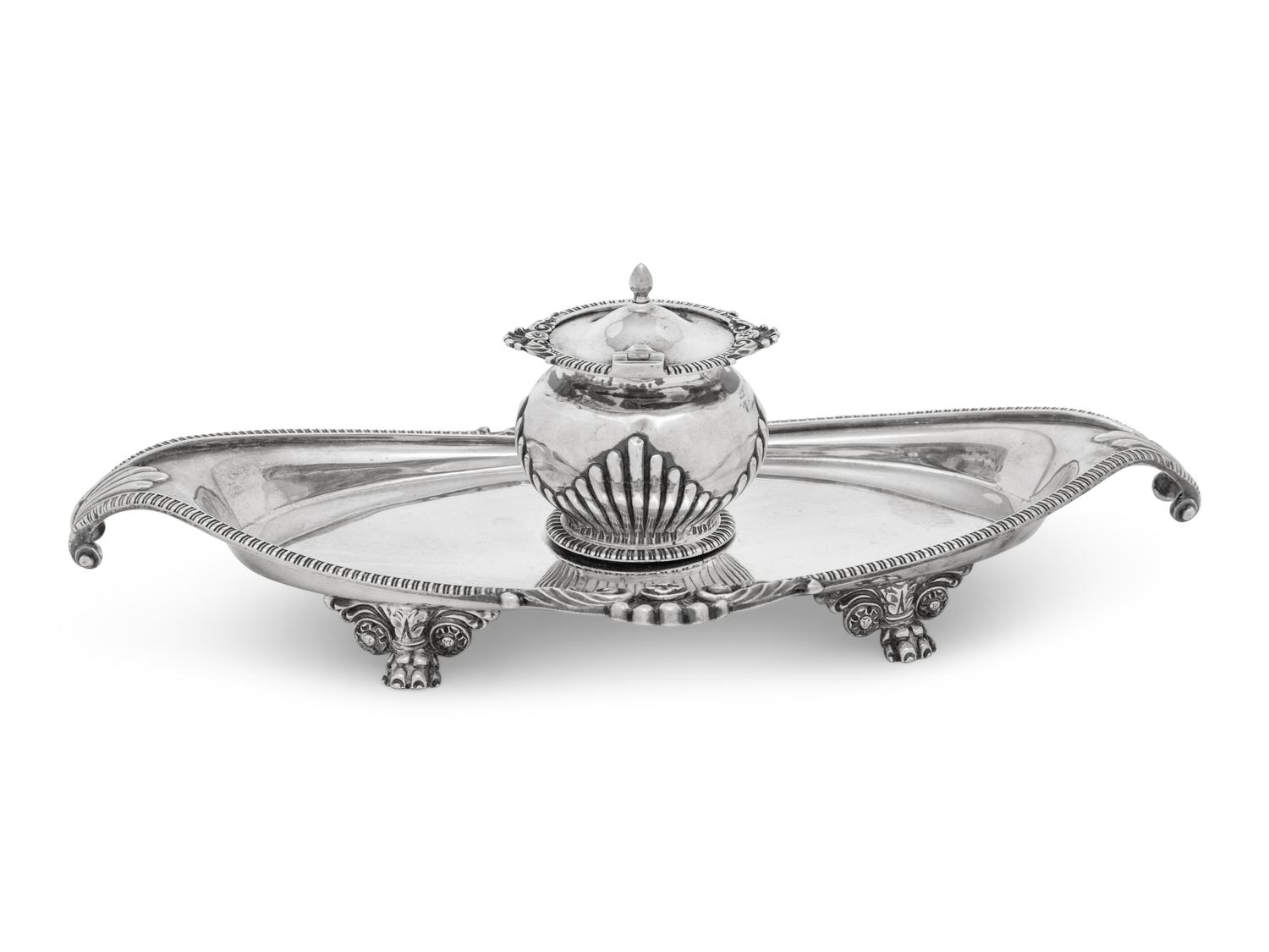 An English Silver Inkwell