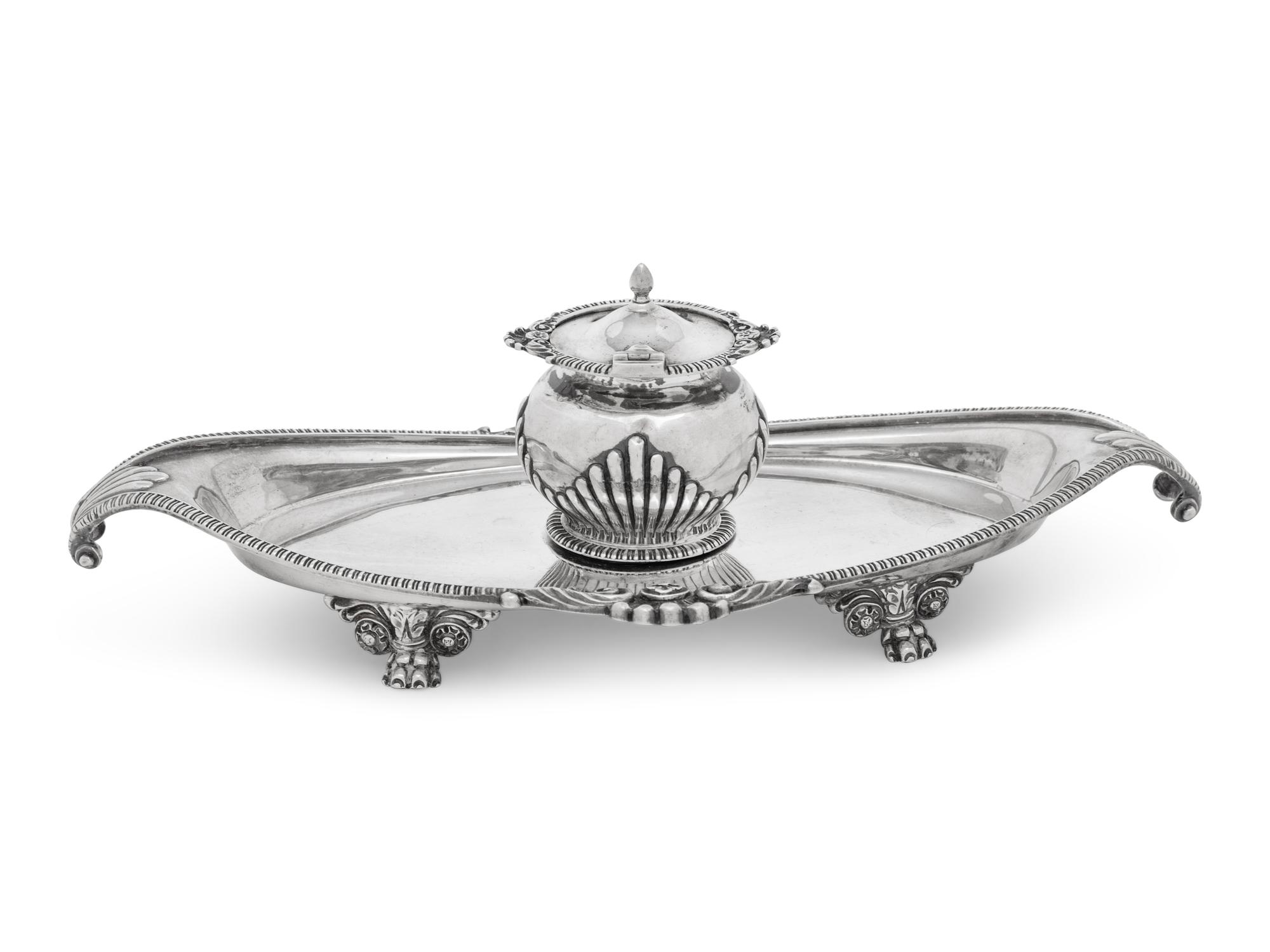 An English Silver Inkwell