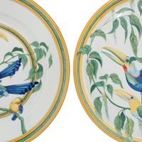 Two Hermès Toucans Porcelain Serving Articles