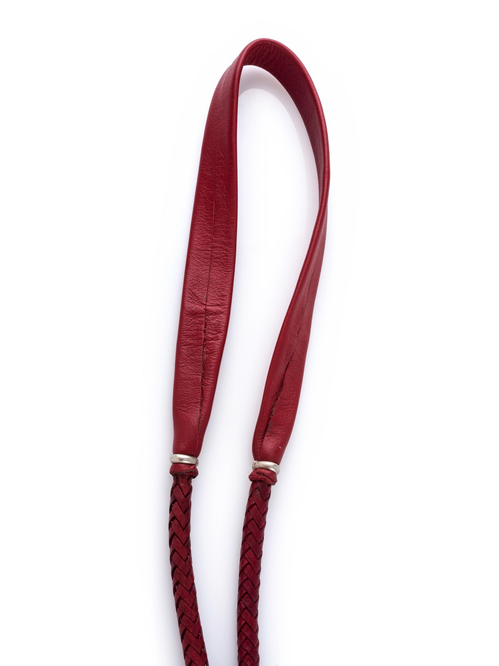 Sterling Silver and Petit Point Coral Bolo Tie
