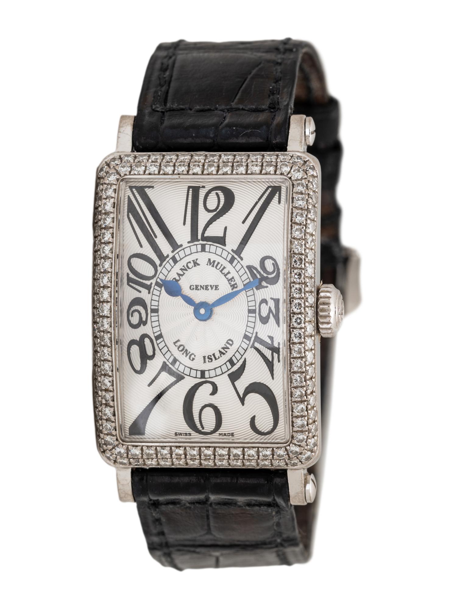 FRANCK MULLER, 18K WHITE GOLD AND DIAMOND 'LONG ISLAND' WATCH