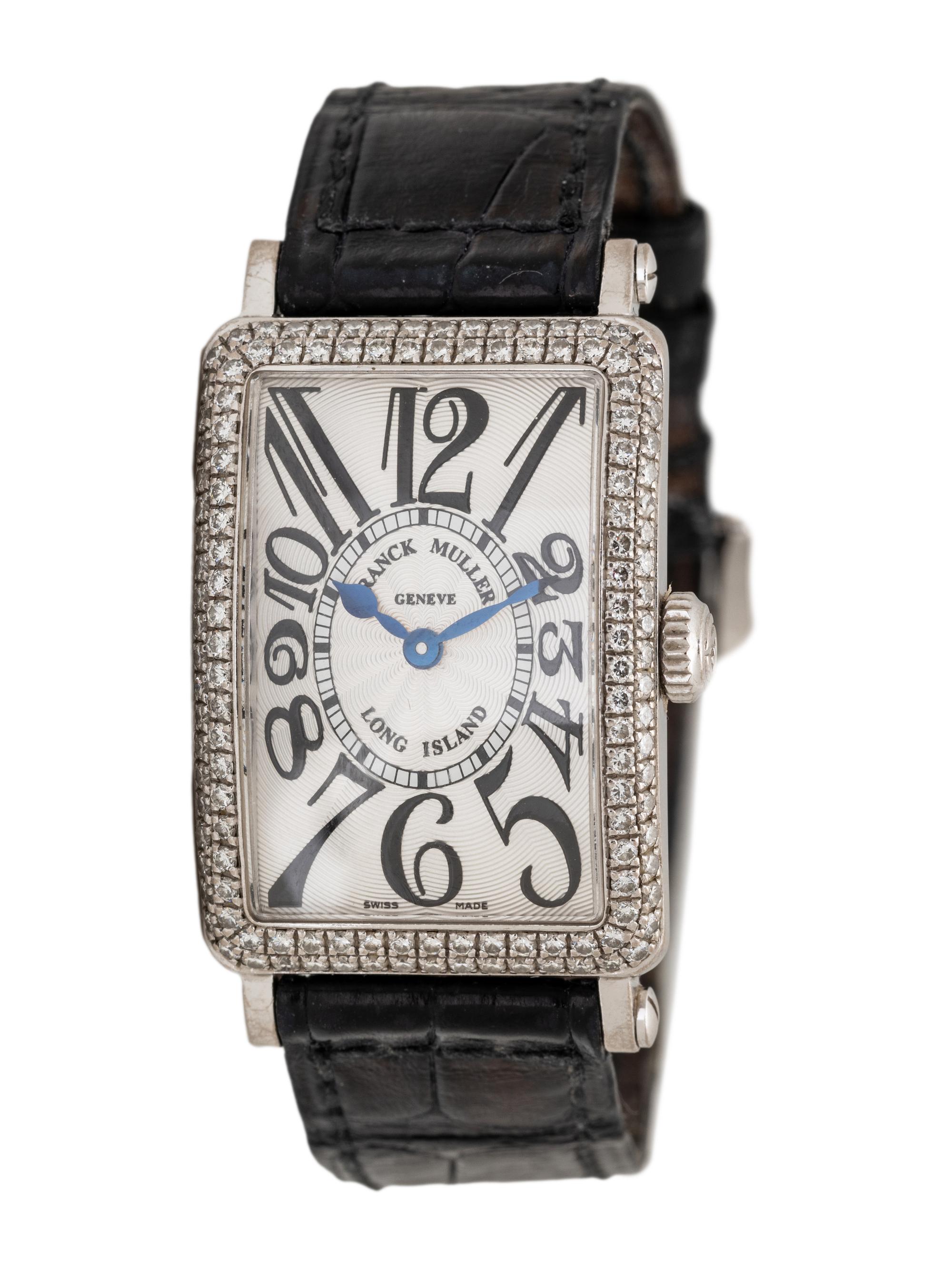 FRANCK MULLER, 18K WHITE GOLD AND DIAMOND 'LONG ISLAND' WATCH