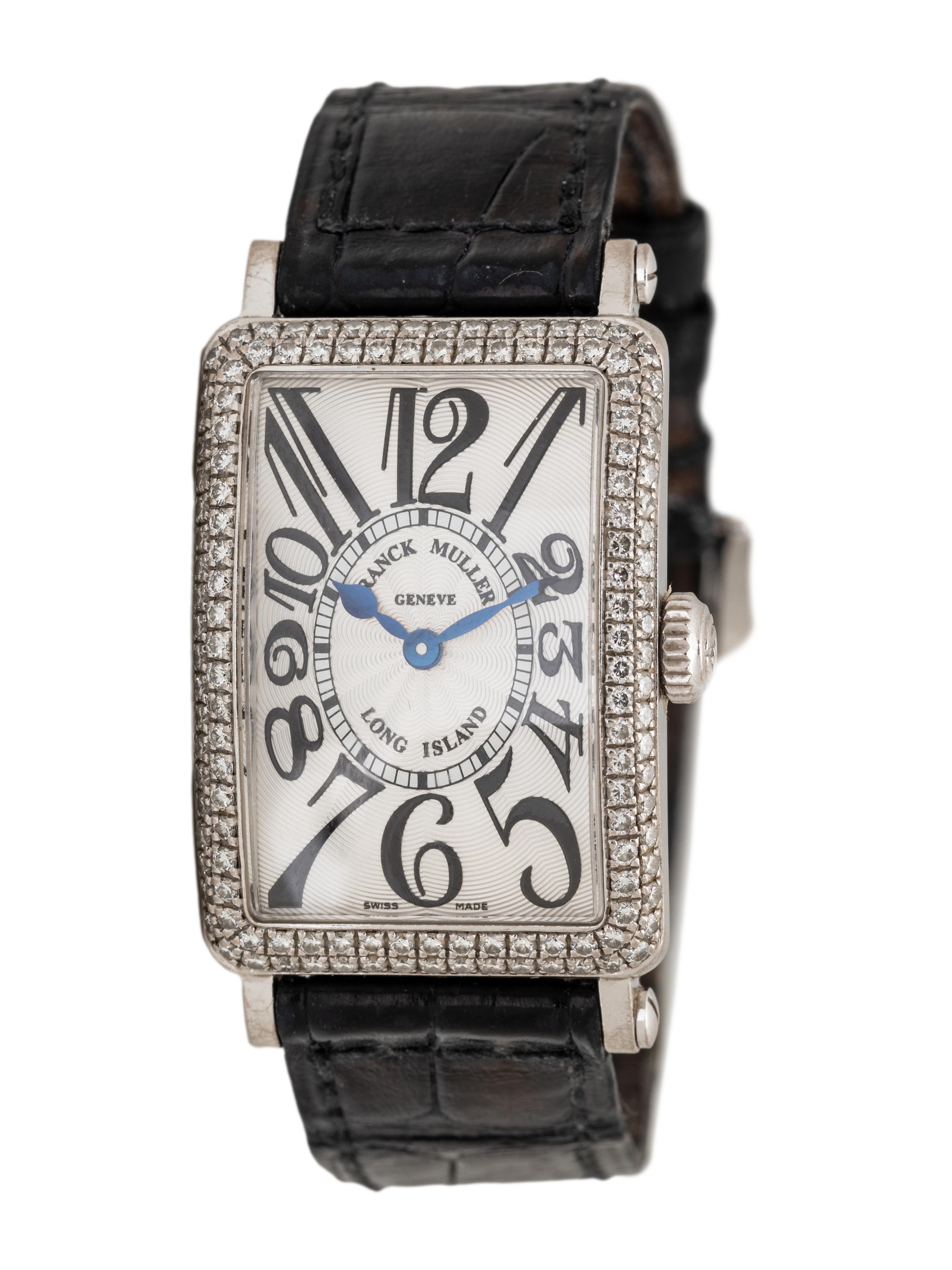 FRANCK MULLER, 18K WHITE GOLD AND DIAMOND 'LONG ISLAND' WATCH