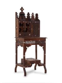 An Egyptian Carved and Inlaid Desk