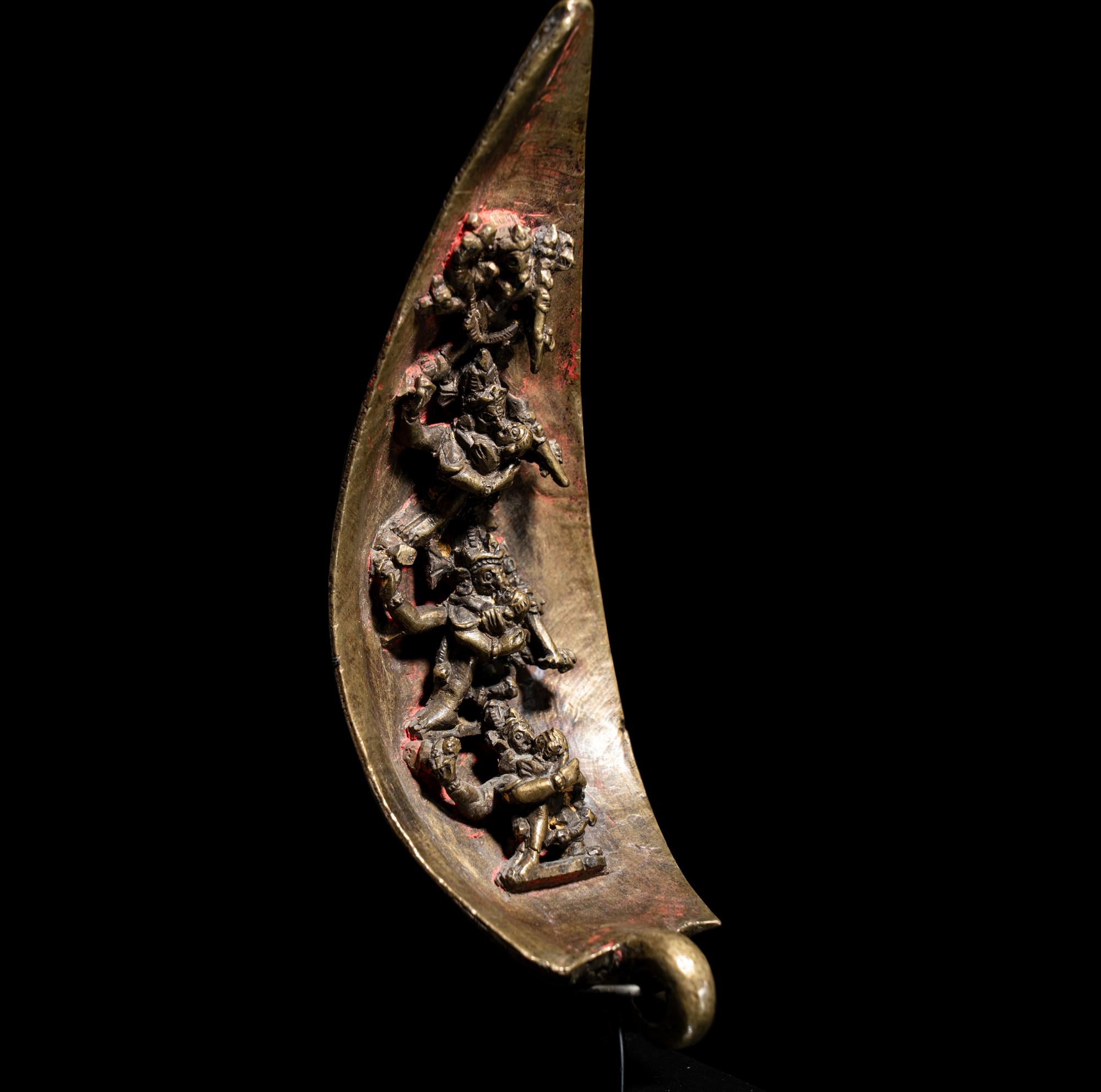 Two Tibetan Bronze Mandala Leaves