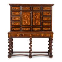A Flemish Marquetry Cabinet on Stand
