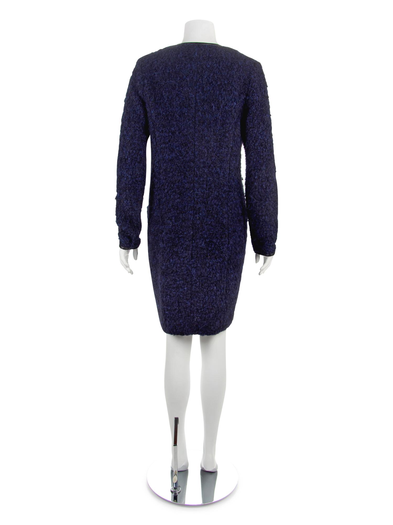 Monika Chiang Coat with Black Leather Trim, 2000s