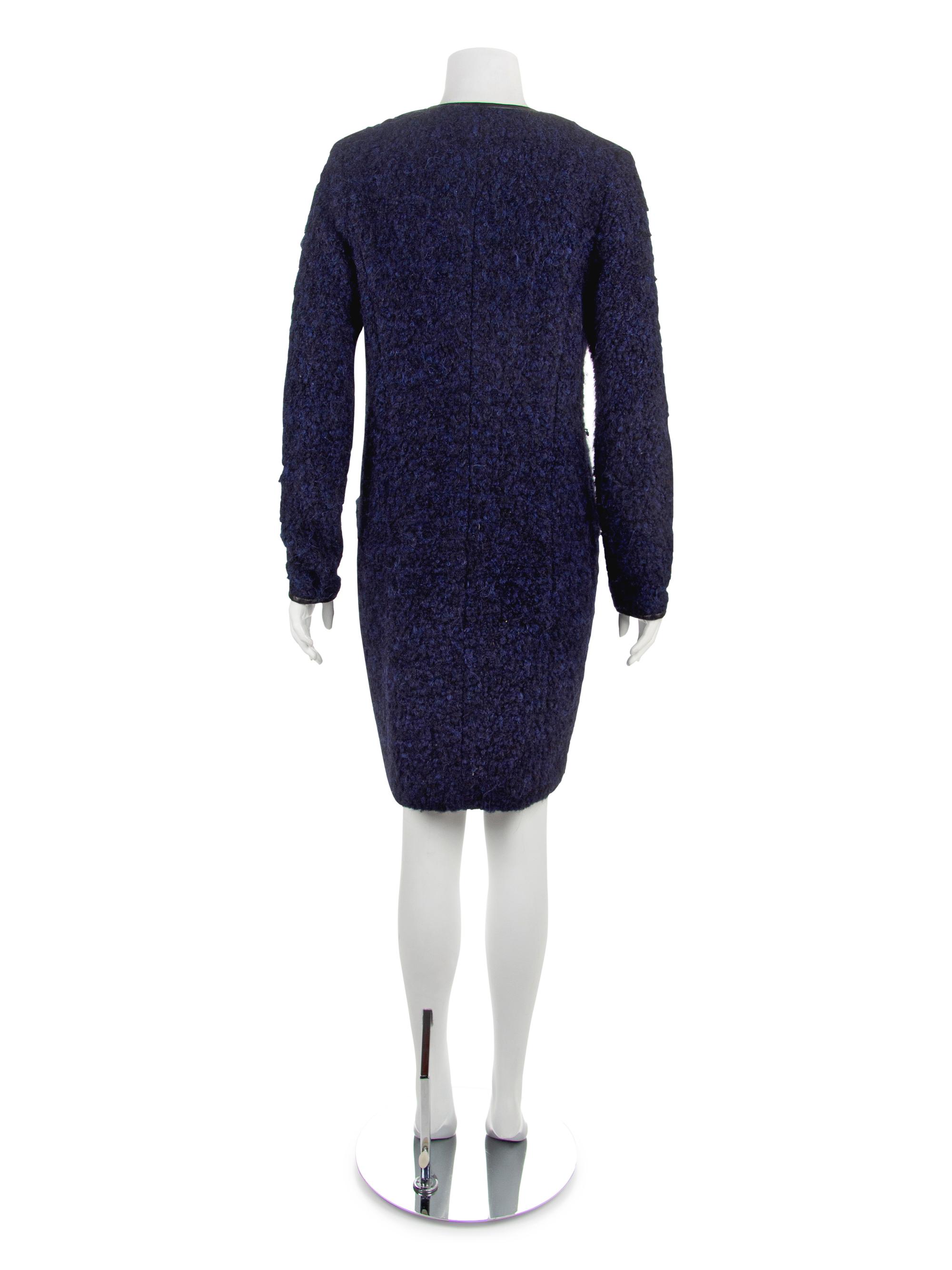 Monika Chiang Coat with Black Leather Trim, 2000s