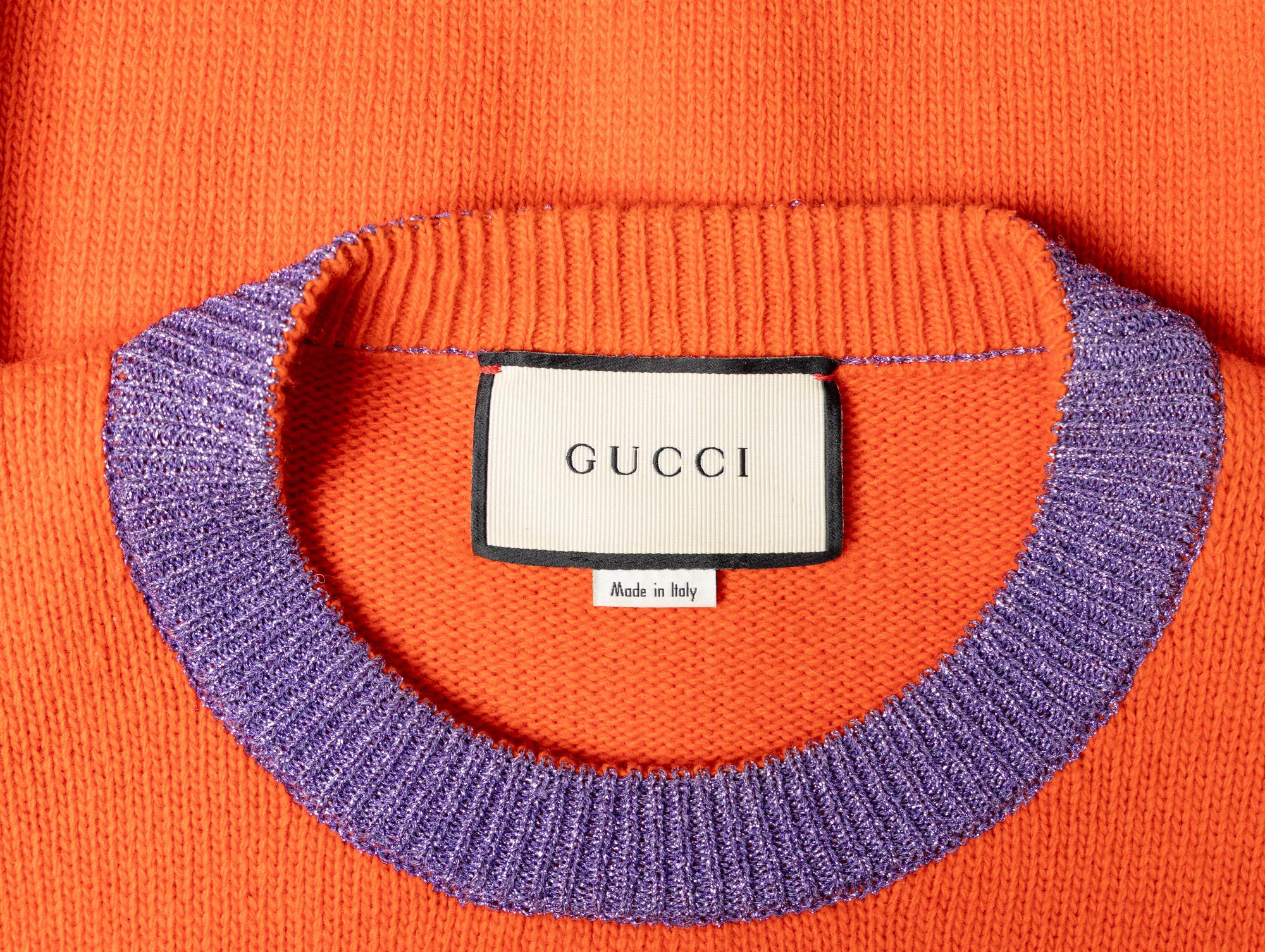 Gucci, Mystic Cat Orange Wool Sweater