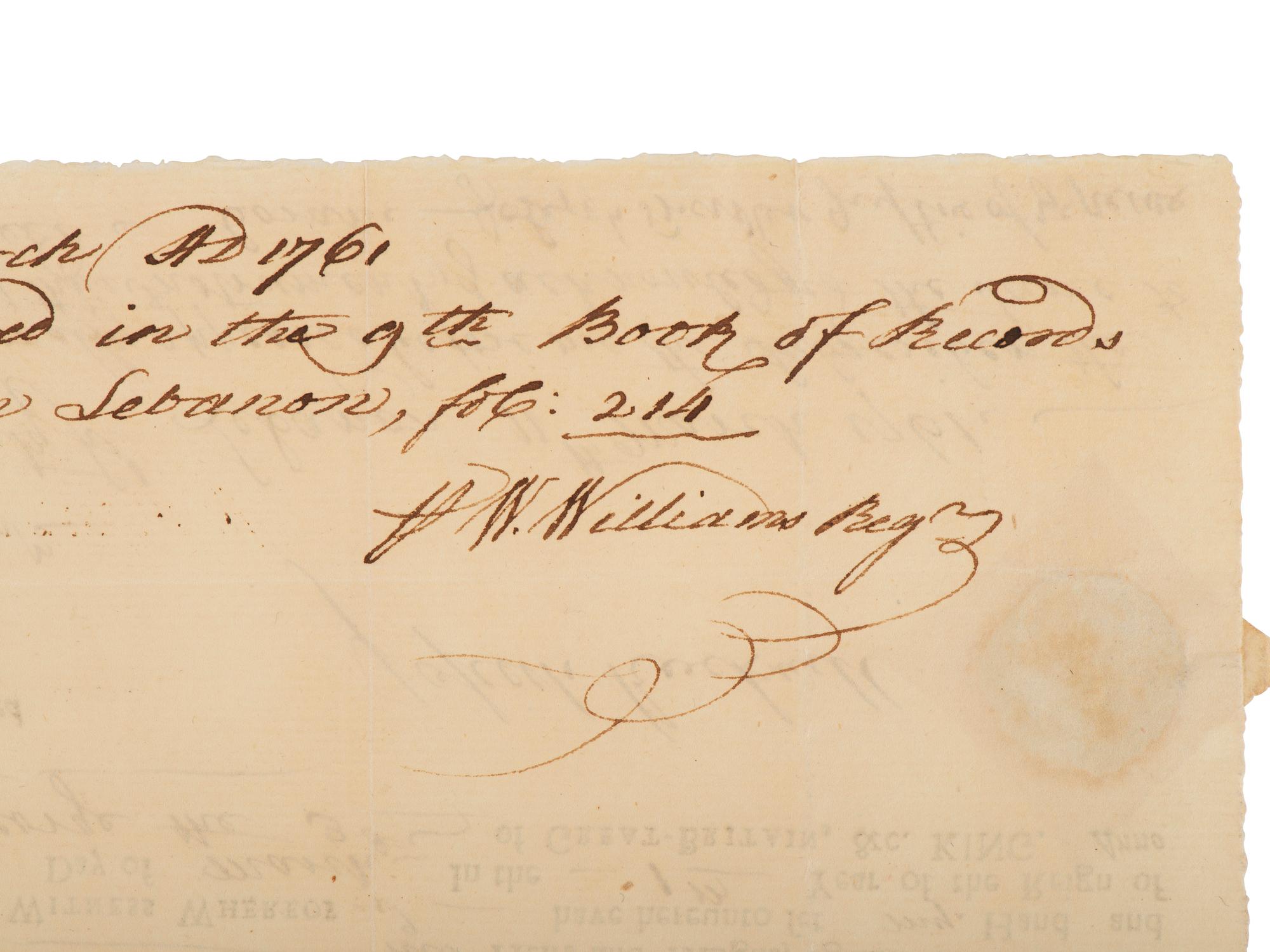 [REV WAR] -- [DEC OF INDEPENDENCE]. Document signed by Jonathan TRUMBLE Jr. and William WILLIAMS.