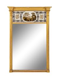 A Federal Giltwood and Eglomise Mirror