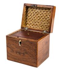 An English Rosewood Tea Caddy Width 4 7/8 inches.