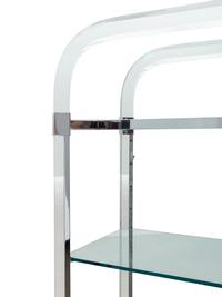 An Acrylic, Glass, and Nickel-Plated Steel Etagère