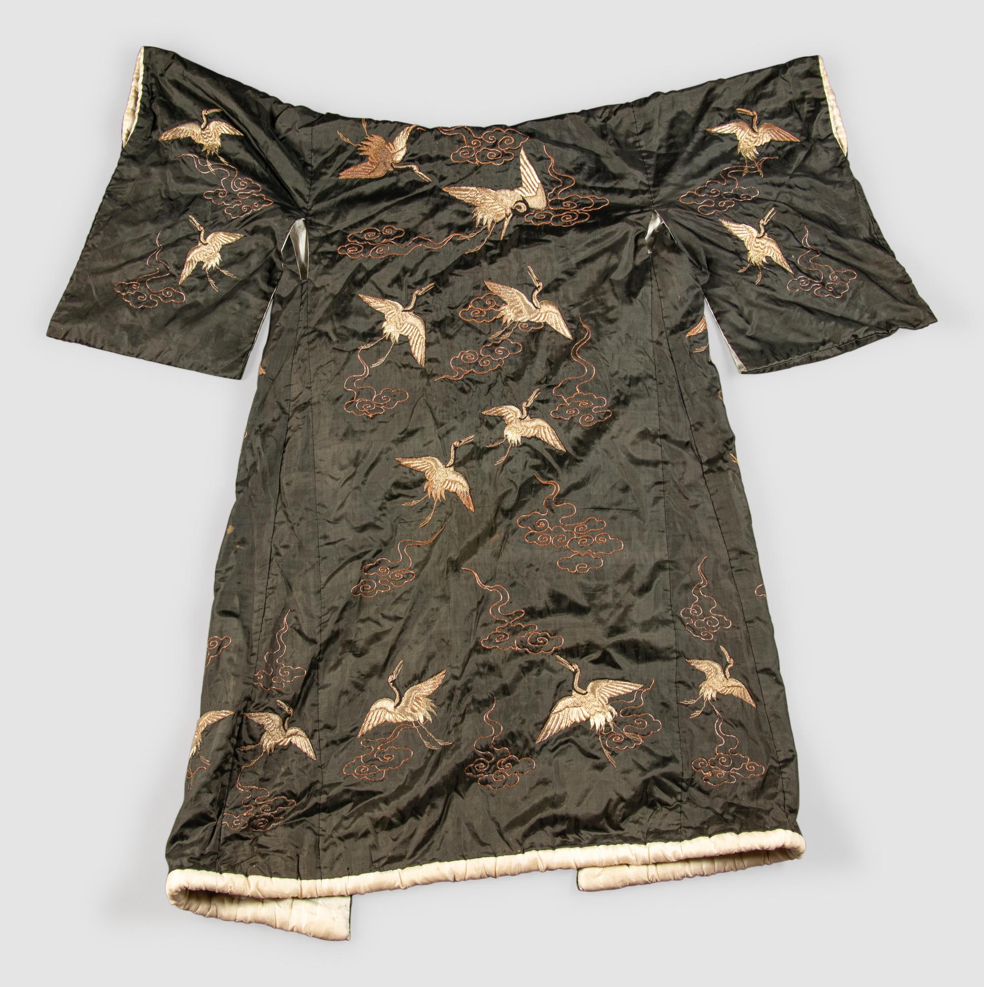 Three Japanese Silk Kimono and One Japanese Silk Priest Robe
