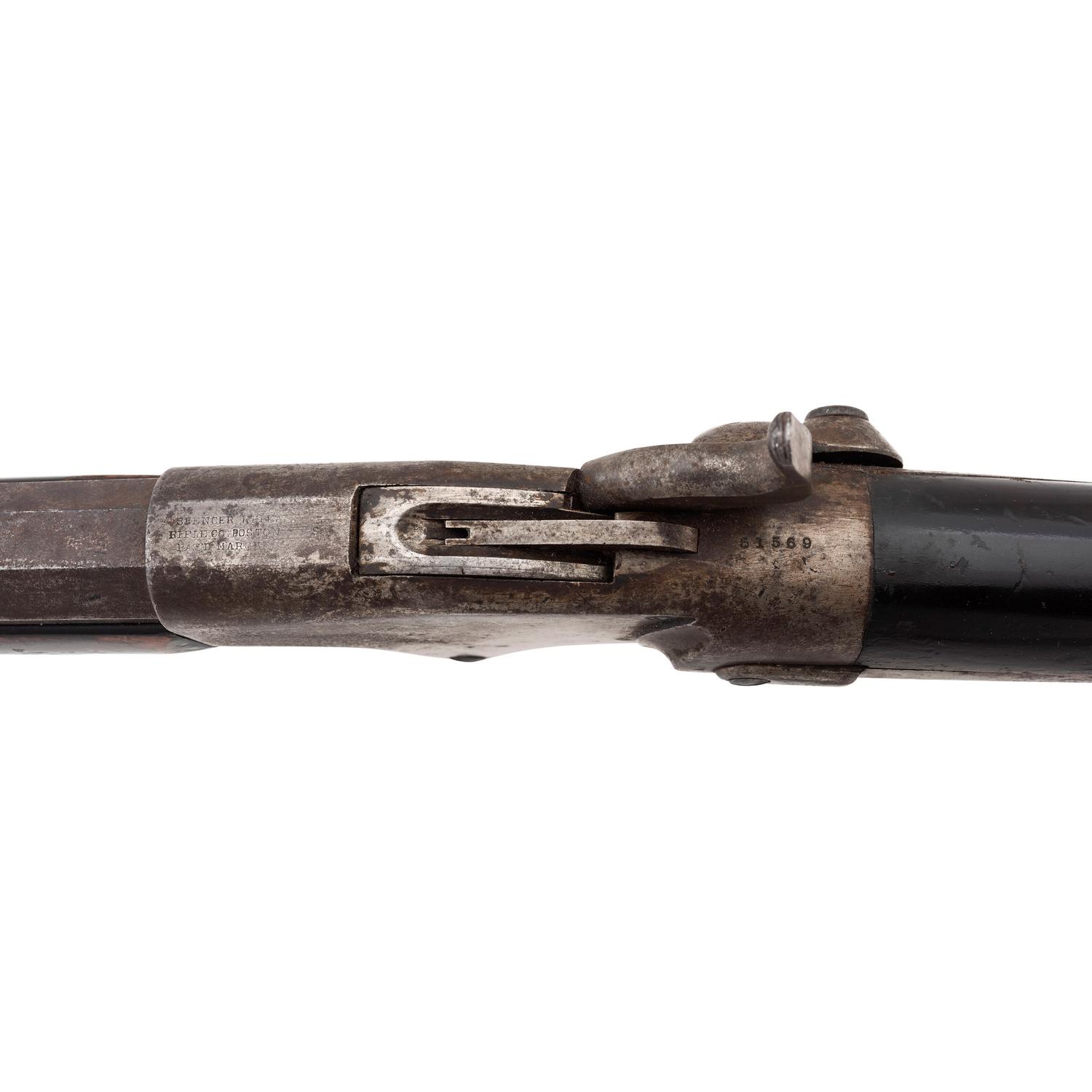 Rare Hawken Marked Spencer Carbine Alteration to Heavy Barreled Plains Rifle