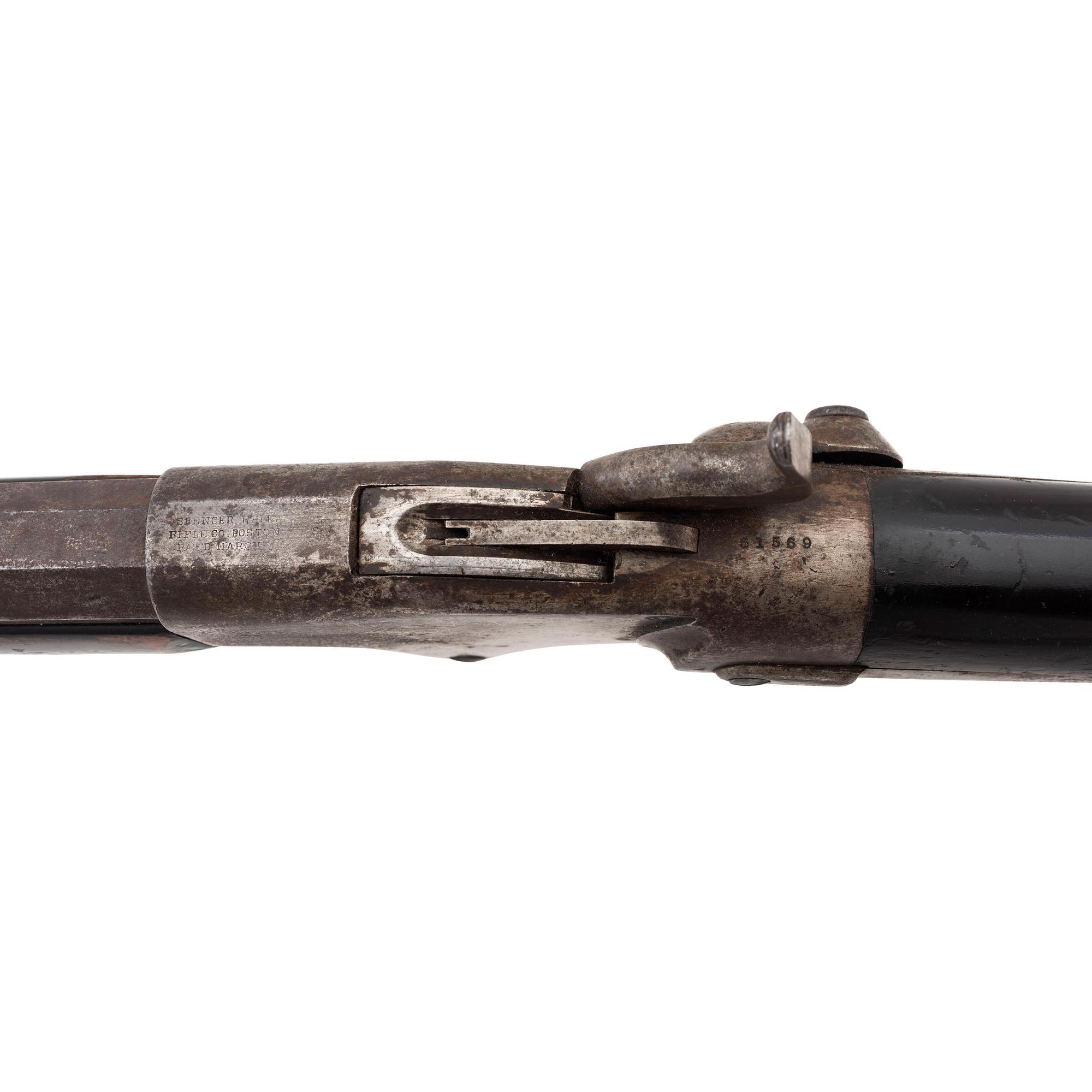 Rare Hawken Marked Spencer Carbine Alteration to Heavy Barreled Plains Rifle